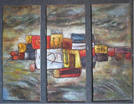Dafen Oil Painting on canvas abstract -set333